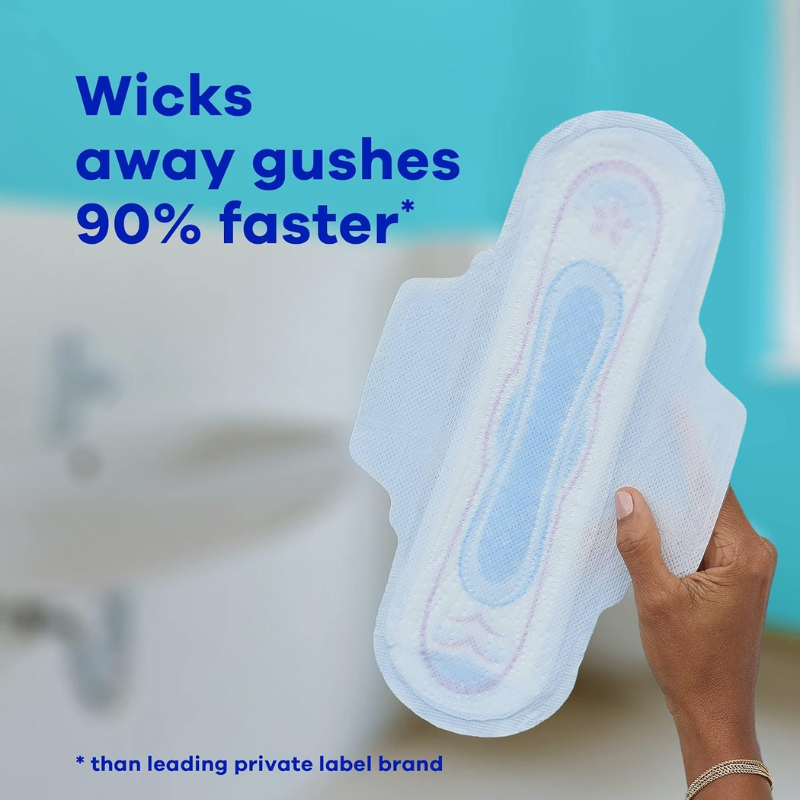 Regular Absorbency Feminine Pads for Women, Ultra Thin with Flexi-Wings