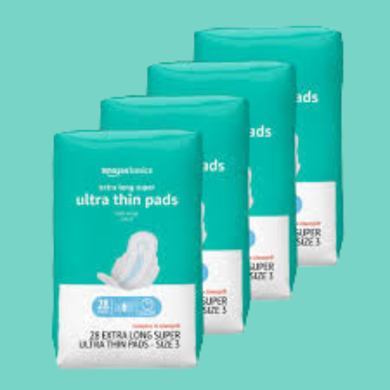 Ultra Thin Pads with Flexi-Wings for Periods, Extra Long Length, Super Absorbency